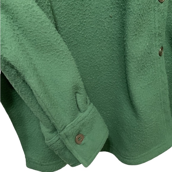 Vintage Green Fleece Button Down Shirt Sweater - Picture 7 of 9